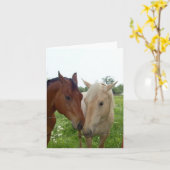 Best Friends Forever - Paarden Kaart (Gele Bloem)