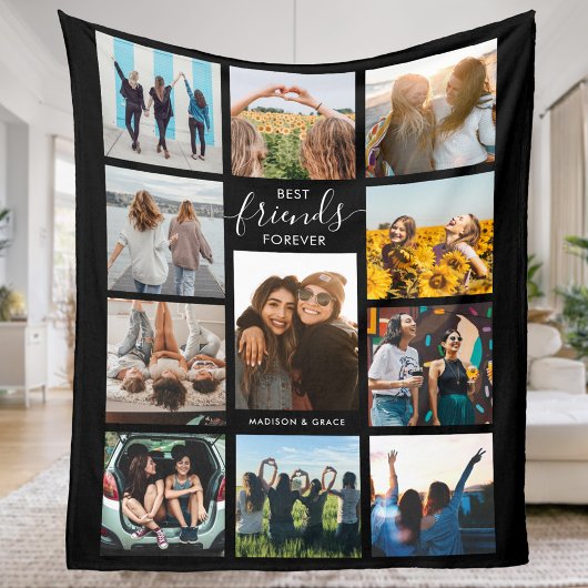 Best Friends Forever Photo Collage Fleece Deken