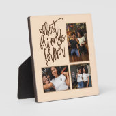 Best Friends Forever script 3 Photos Brown Cream Fotoplaat (Voorkant)