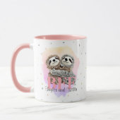 Best Friends Forever Sloth Hugs Monogram Pink Mok (Links)