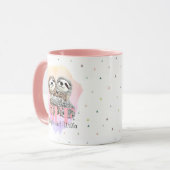 Best Friends Forever Sloth Hugs Monogram Pink Mok (Voorkant links)