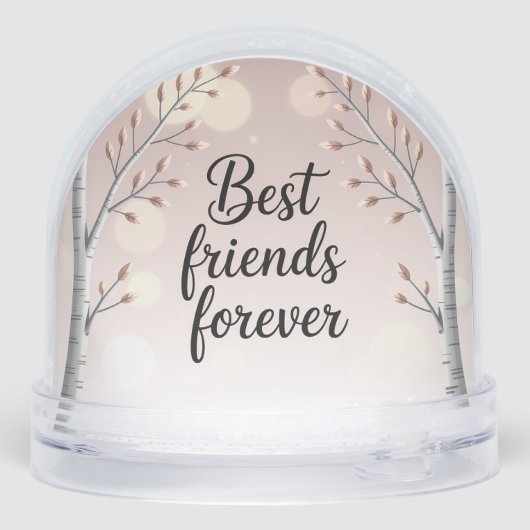 Best Friends Forever Snow Globe – Cute Minimal Fri (Arrière)