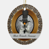 Best Friends Forever Snowman kerstversiering Keramisch Ornament (Links)