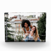 Best Friends Forever White Script Overlay Custom Fotoblokken (Voorkant)