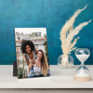 Best Friends Forever White Script Typography Foto Fotoplaat