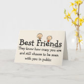Best Friends Funny Gezegde Kaart (Gele Bloem)