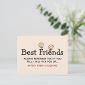 Best Friends Funny Quote Briefkaart (Staand voorkant)