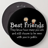 Best Friends Gezegde Ronde Button 6,0 Cm (Voorkant /achterkant)