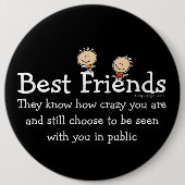 Best Friends Gezegde Ronde Button 6,0 Cm (Voorkant)