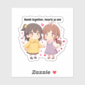 Best Friends Girls Sticker | Cute BFF Gift (Vel)
