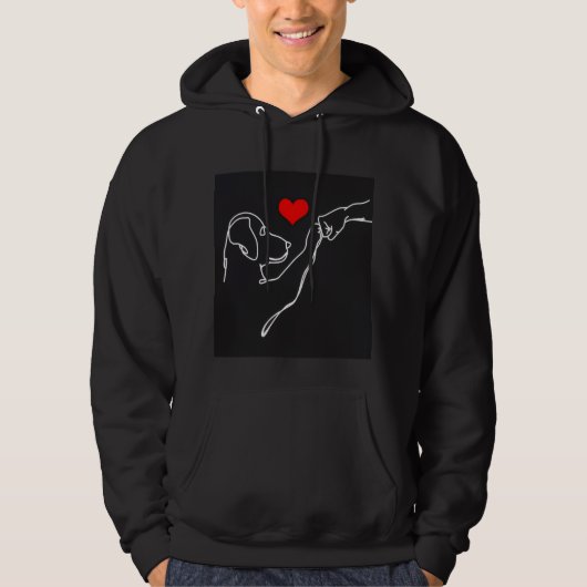 Best Friends Hand and Dog Line Art Pullover (Devant)