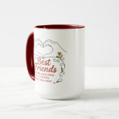 Best Friends Heart Hands Floral Quote Combo Mug (Devant gauche)