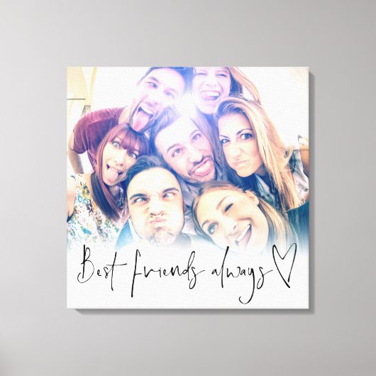 Best Friends Heart Script Photo Canvas Prin (Voorkant)