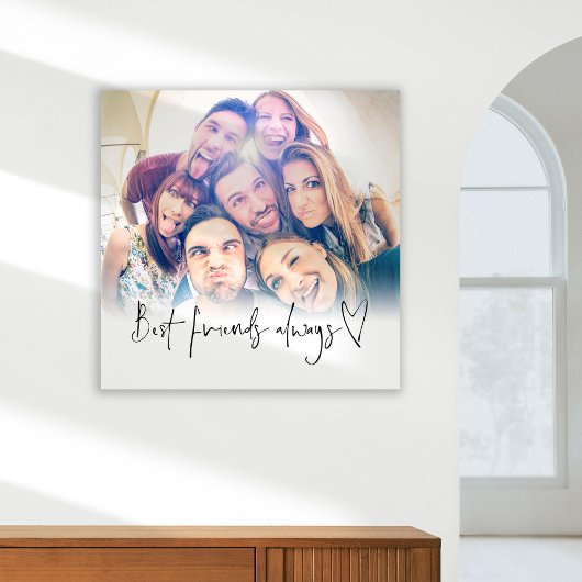 Best Friends Heart Script Photo Canvas Prin