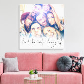 Best Friends Heart Script Photo Canvas Prin Afdruk (Insitu (Woonkamer))