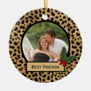 Best Friends Leopard Print kerstversiering Keramisch Ornament