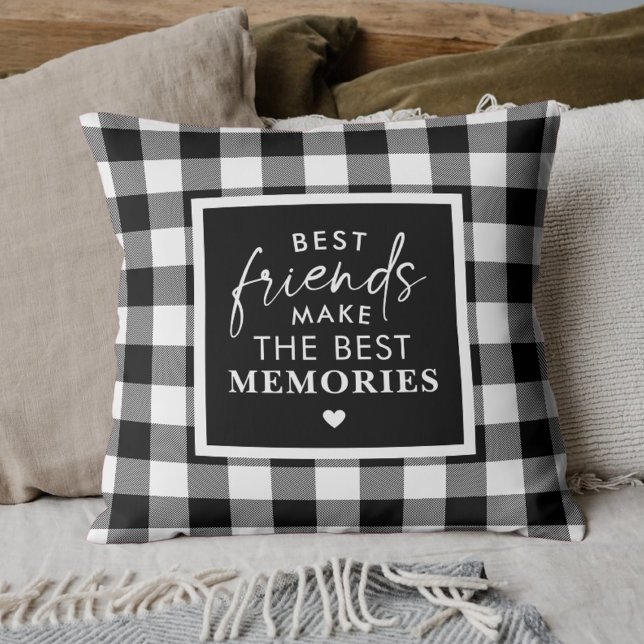 Best Friends Modern Script Calligraphy Photo Kussen (Creator heeft geüpload)