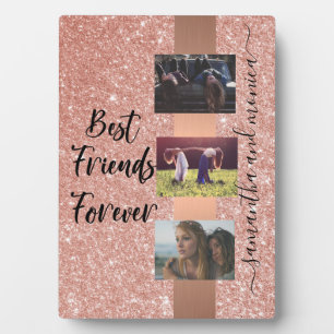 Best Friends Monogram Foto Roos Gold Fotoplaat