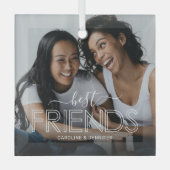 Best Friends Photo Glass Ornament (Voorkant)