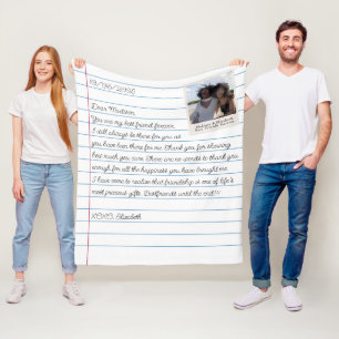 Best Friends Photo Personated Letter Message Fle Fleece Deken