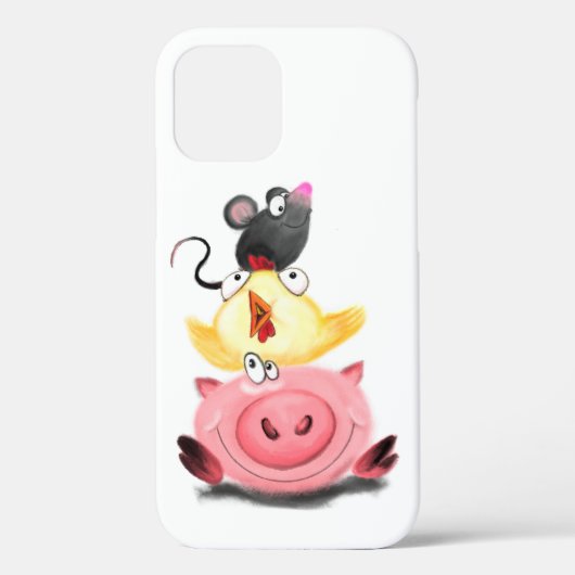 Best Friends Piggy Chick en Mouse - Cartoon Case-Mate iPhone Case (Achterkant)