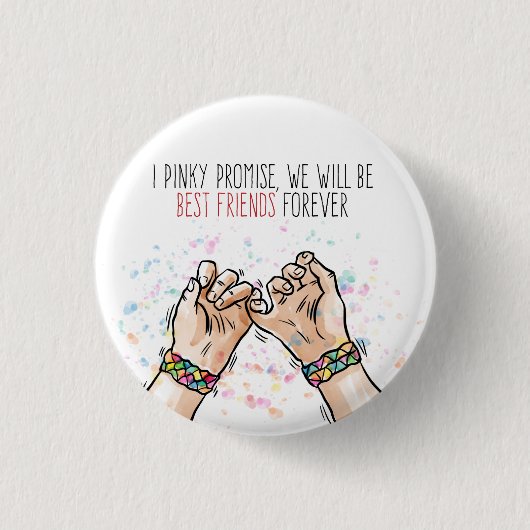 Best Friends Pinky Promise Pin Button (Voorkant)