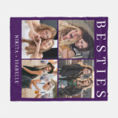 Best Friends Purple Photo Collage Keepsake  Fleece Deken (Voorkant (Horizontaal))