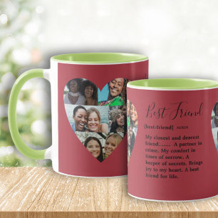 Best Friends Quote Photo Heart Colorful Mok