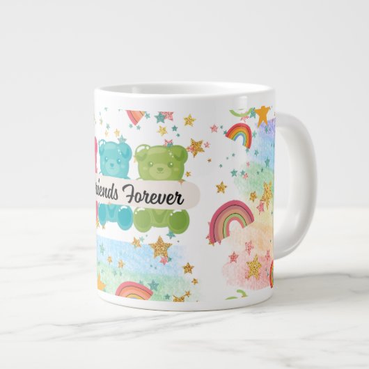 Best friends rainbow mug extra grote beker (Voorkant rechts)