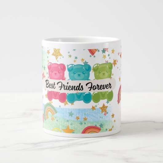 Best friends rainbow mug extra grote beker (Voorkant)