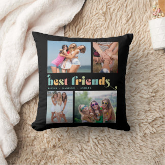 Best Friends Retro 4 Photo Collage Kussen
