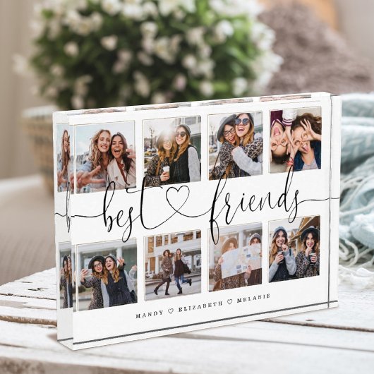Best Friends Script Gift for Friends Photo Collage Fotoblokken