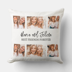 Best Friends Script Gift for Friends Photo Collage Kussen