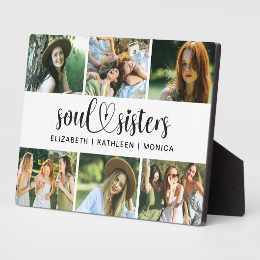 Best Friends Script Photo Collage Plaque Fotoplaat (Zijkant)