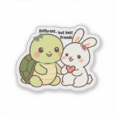 Best Friends Sticker Cute Turtle and Bunny (Devant)