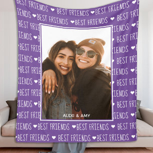 Best Friends Stylish BFF Paars W Friendship Foto Fleece Deken
