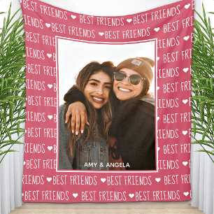 Best Friends Stylish BFF Pink Friendship Foto Fleece Deken