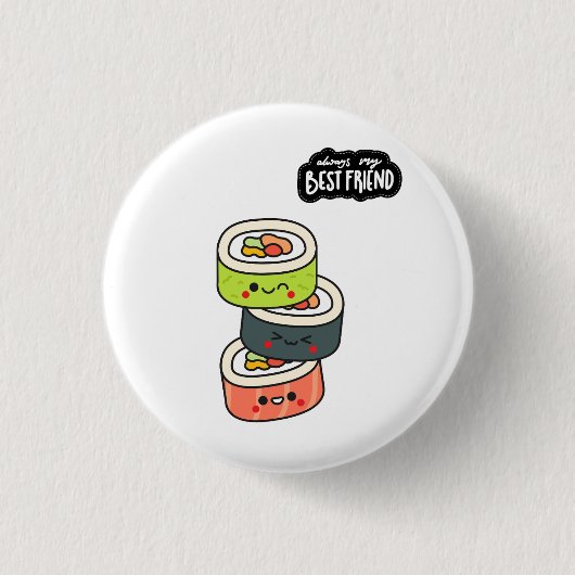 Best Friends Sushi Ronde Button 3,2 Cm (Voorkant)