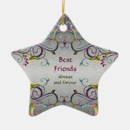 Best Friends - Swirl Pattern Star Ornament