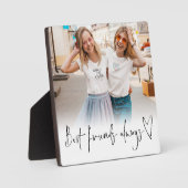 Best Friends Toujours Script Coeur Photo Plaque (Recto)