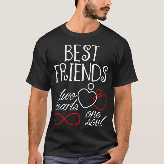Best Friends Two Hearts One Soul Tshirt (Voorkant)