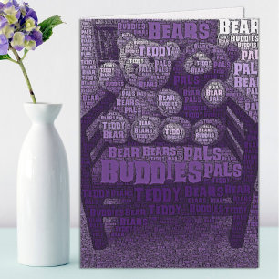 Best Friends Typography Happy Birthday Teddy Bears Kaart