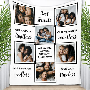 Best Friendship Gift Unieke Photo Collage Fleece Deken