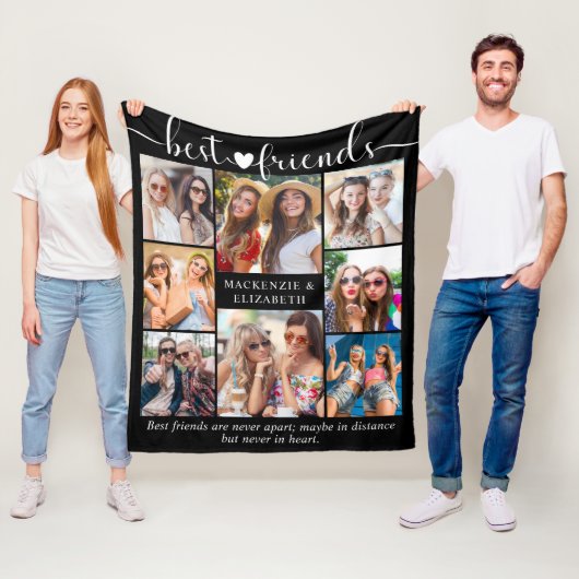 Best Friendship Quote Foto Collage Custom Fleece Deken (In situ)