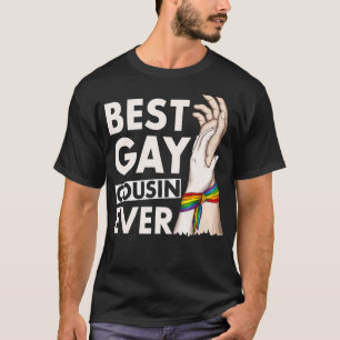 Best Gay Cousin Ever Lgbt Pride Rainbow Flag Famil T-shirt