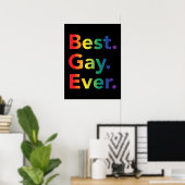 Best Gay Ever | LGBT Pride Rainbow Flag Poster (Thuiskantoor)
