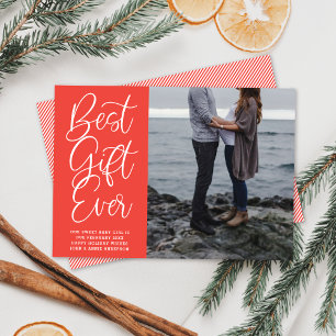 Best Gift Ever Baby Pregnancy Holiday Foto Feestdagenkaart