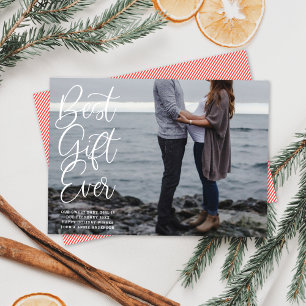 Best Gift Ever Baby Pregnancy Holiday Foto Feestdagenkaart
