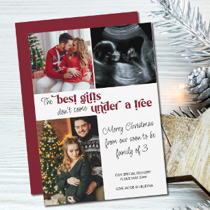 Best Gifts Family van 3 Foto met Kerstmis Zwangers Feestdagenkaart