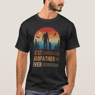 Best Godfather Ever Mannen Retro Sunset Decor T-shirt